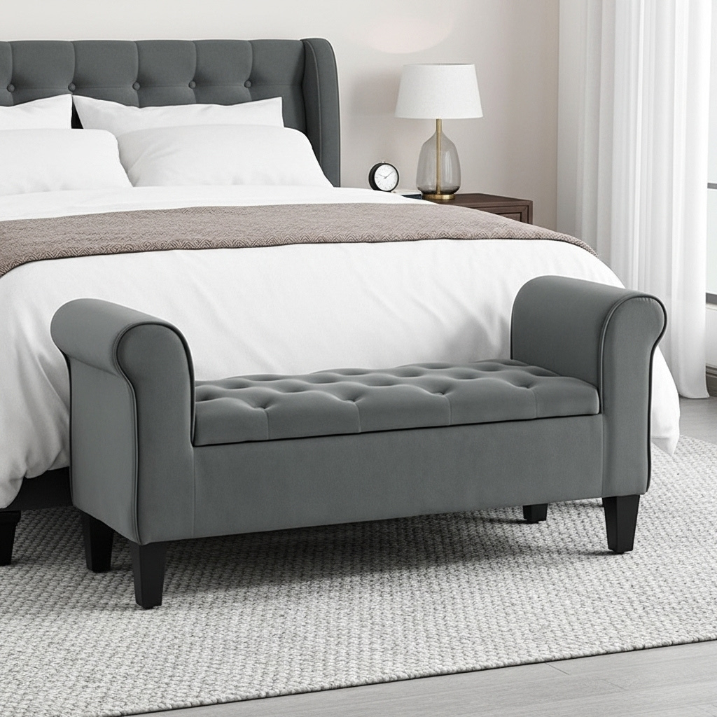 Elegant Button-Tufted Storage Bench – Deep Storage, Entryway Organizer | Multipurpose Home Accent | Trufairs