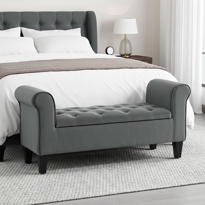 Elegant Button-Tufted Storage Bench – Deep Storage, Entryway Organizer | Multipurpose Home Accent | Trufairs