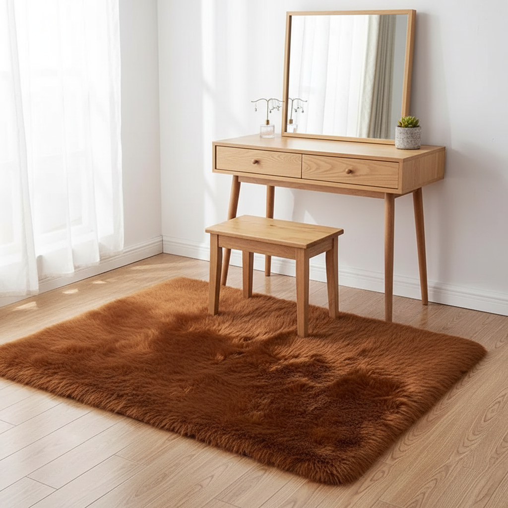 Long Imitation Wool Plush Rug – Cozy Soft Accent Carpet | Bedroom & Living Room Decor | Trufairs