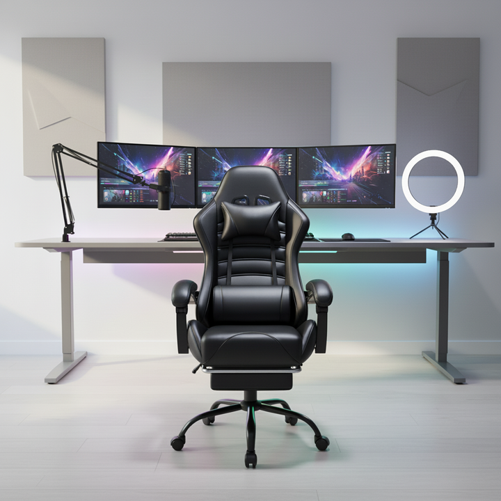 Heavy-Duty Ergonomic Gaming Chair – Adjustable Leather Computer Chair for Adults & Heavy People | Office & Gaming Desk Chair | Trufairs