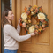Thanksgiving Peony Maple Leaf Wreath – 16" Decorative Fall Hanging Wreath with Warm White Lights | Trufairs
