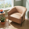Tan Vinyl Accent Chair – Sturdy Steel Frame | Modern Living & Lounge Seating | Trufairs