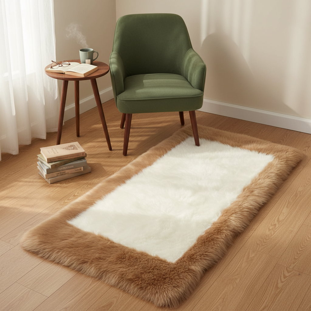 Soft & Fluffy Sheepskin Rug – Non-Slip, Machine Washable Faux Fur Carpet for Bedroom & Living Room | Trufairs