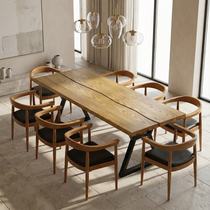 70.9" Industrial Modern Wood Dining Table Seats 6-8 People – Spacious Rustic Rectangular Design | Trufairs