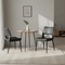 Modern Minimalist Black PU Leather Dining Chairs Set of 2 with Comfortable Backrest & Metal Legs | Trufairs