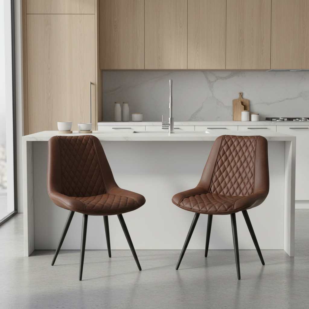 Set of 2 Armless Dining Bar Chairs for Home, Kitchen & Coffee Shop | Trufairs