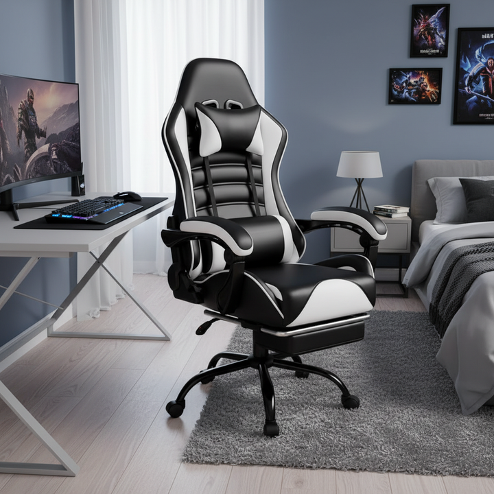 Heavy-Duty Ergonomic Gaming Chair – Adjustable Leather Computer Chair for Adults & Heavy People | Office & Gaming Desk Chair | Trufairs