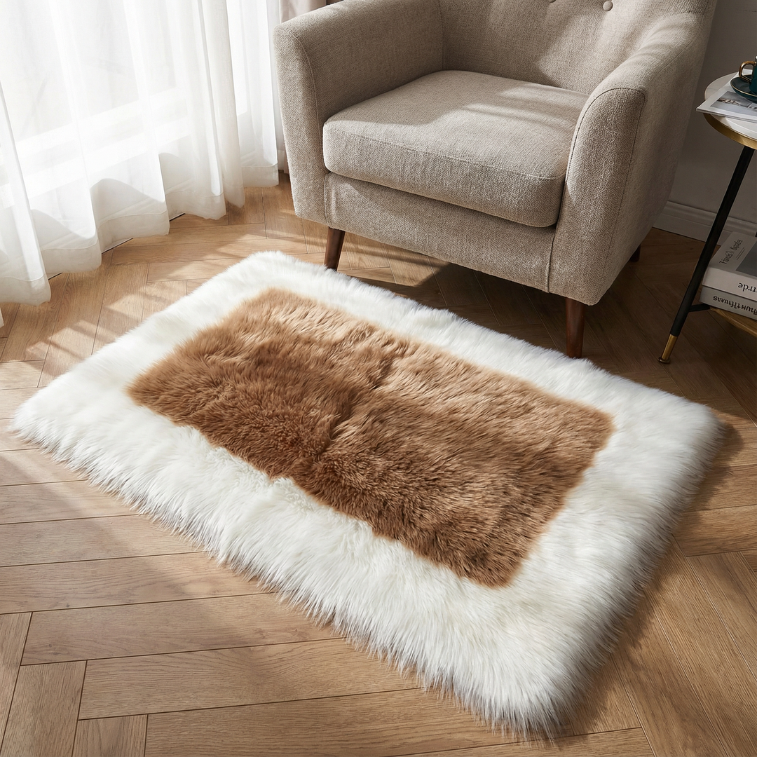 Soft & Fluffy Sheepskin Rug – Non-Slip, Machine Washable Faux Fur Carpet for Bedroom & Living Room | Trufairs
