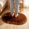 Plush Oval Faux Sheepskin Rug – Super Soft Cozy Accent | Bedroom Living Room Carpet | Trufairs