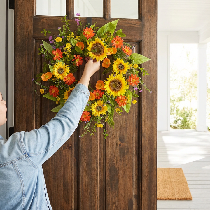 Sunflower Serenity Wreath – Vibrant Seasonal Charm | Home Decor | Trufairs