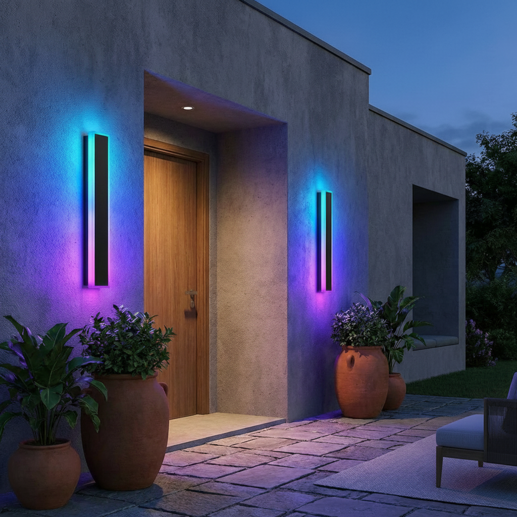 60" Outdoor RGB LED Wall Lights 2-Pack with Remote Control & IP65 Waterproof | Trufairs