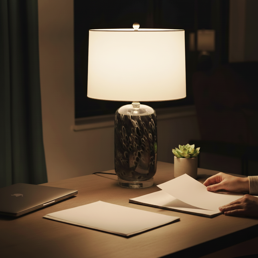 D16.9''xH28'' Ellis Glass Table Lamp