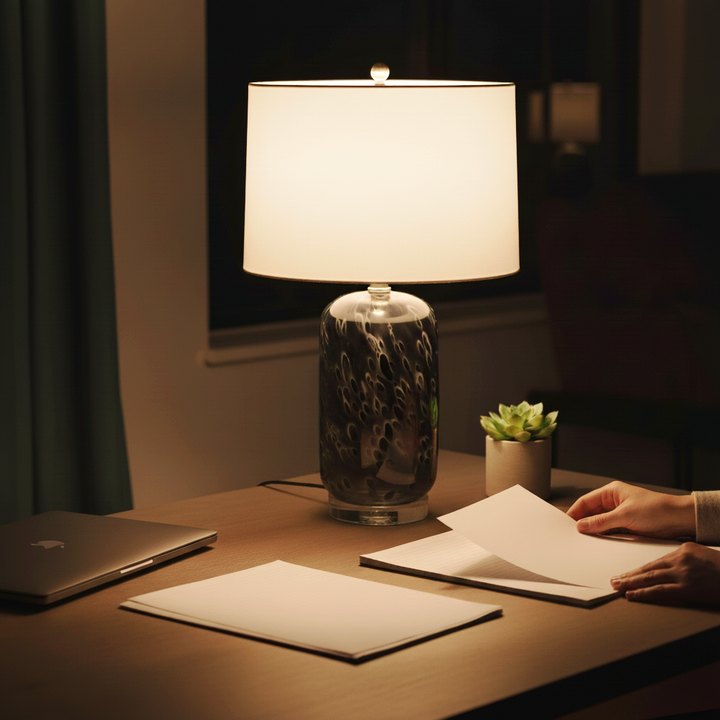 D16.9''xH28'' Ellis Glass Table Lamp