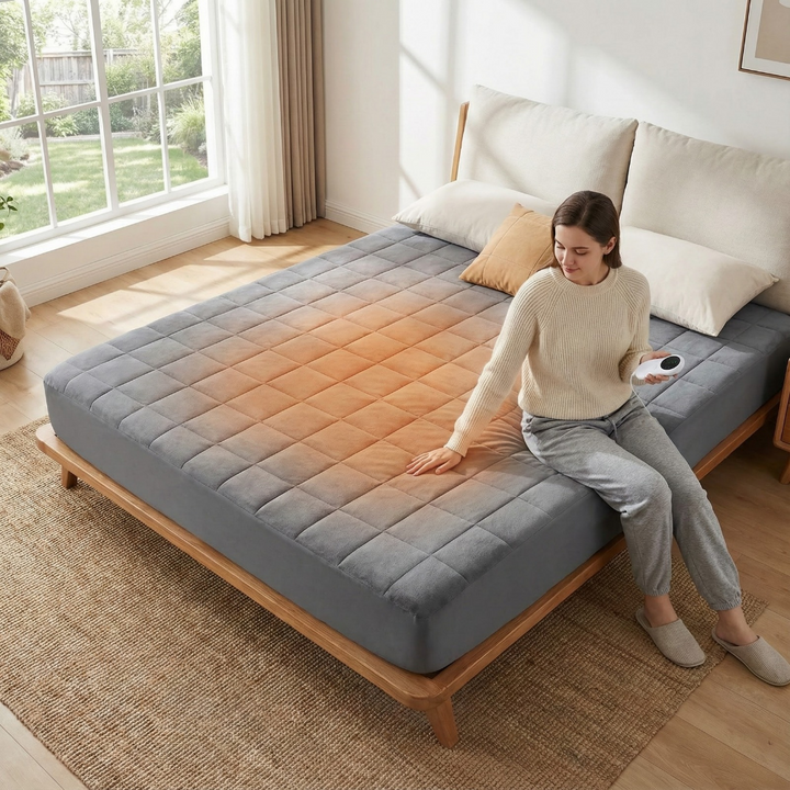 Coral Fleece Electric Heating Bed Cover with 10 Adjustable Heat Settings for Customized Warmth | Trufairs