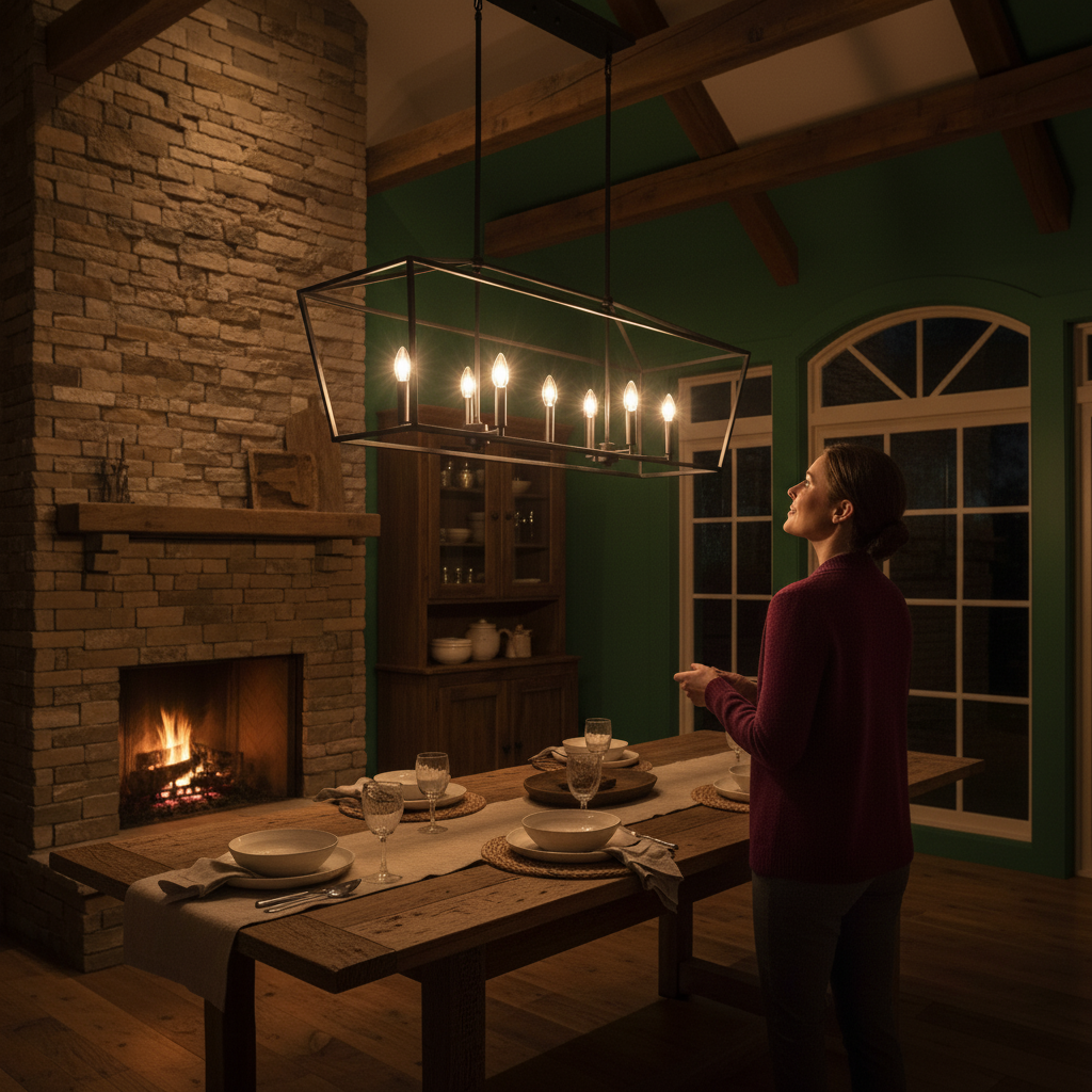 5-Light Kitchen Island Lighting Linear Traditional Classic Chandeliers, Farmhouse Dining Room Light Candle Pendant Lighting Hanging Matte Black Finish for Foyer Restaurant, E12 Base