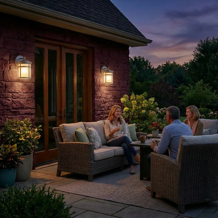 Brushed Silver Lantern Outdoor Wall Light – Stylish Security & Timeless Appeal | Hanging Fixture | Trufairs