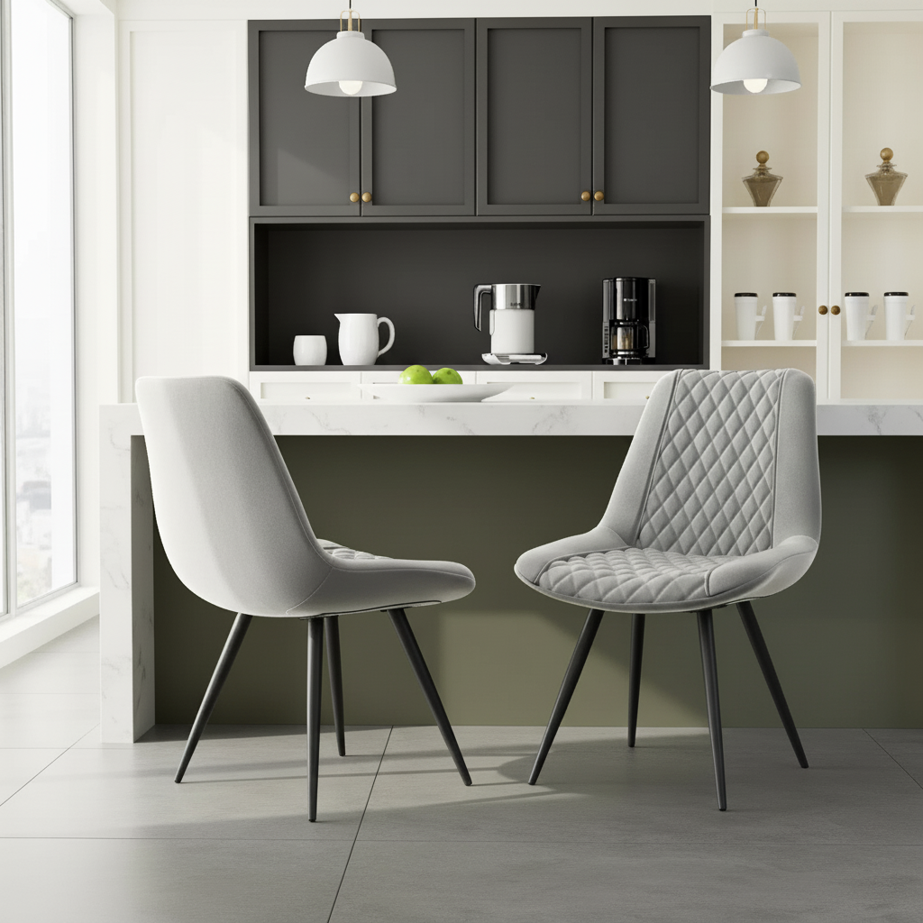 Set of 2 Armless Dining Bar Chairs for Home, Kitchen & Coffee Shop | Trufairs