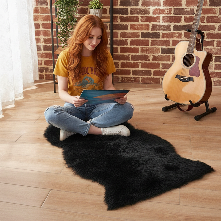 Long Fluffy Imitation Wool Rug – Premium Soft Accent Carpet | Bedroom Living Room Plush | Trufairs