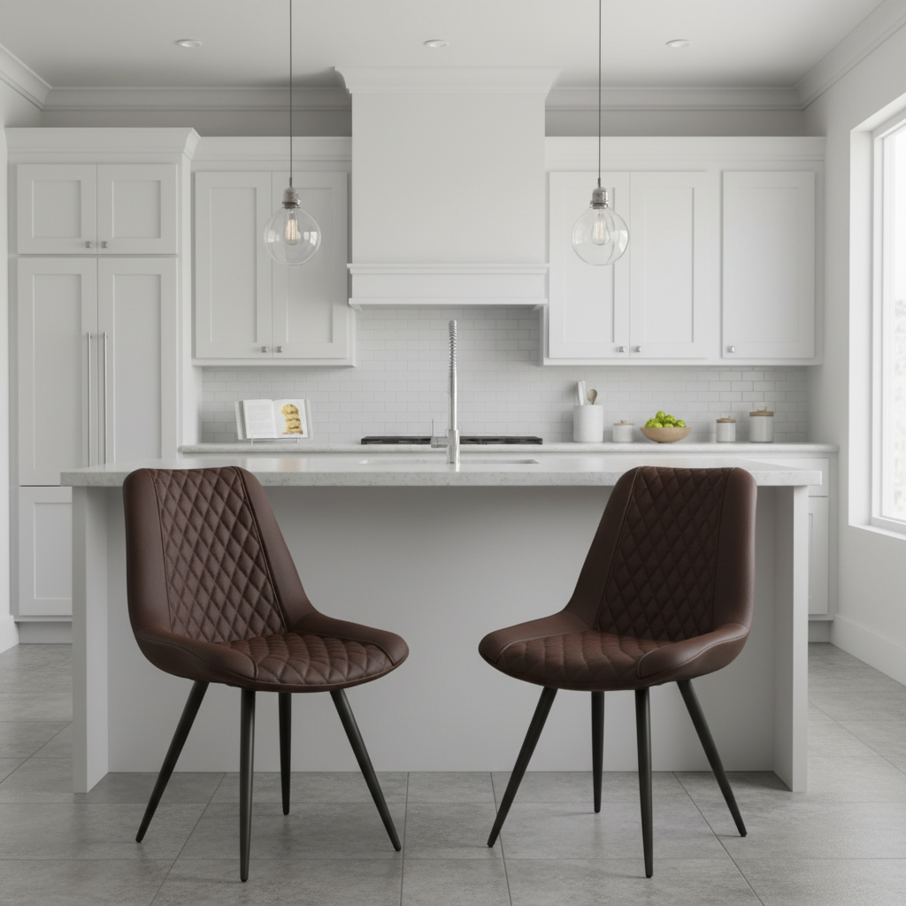 Set of 2 Armless Dining Bar Chairs for Home, Kitchen & Coffee Shop | Trufairs