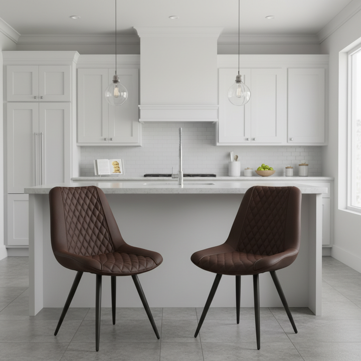 Set of 2 Armless Dining Bar Chairs for Home, Kitchen & Coffee Shop | Trufairs