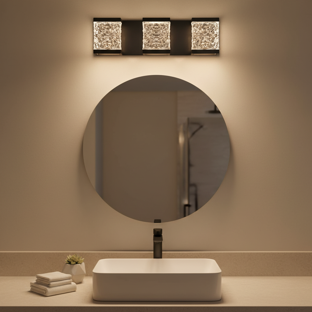 39-Inch Modern 6-Lights LED Bathroom Vanity Light Fixture in Black | Trufairs