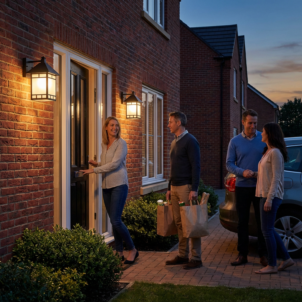 Matte Black Frosted Glass Lantern Wall Light – Modern Security & Soft Diffusion | Designer Entry Sconce | Trufairs