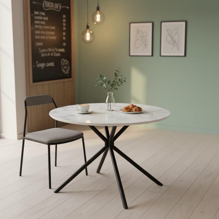 Modern Marble Round Dining Table – Elegant & Durable | Dining Furniture | Trufairs
