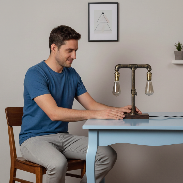 Twilight Steampunk Handmade Vintage Adjustable Pipe Lamp