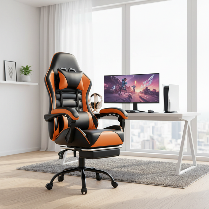 Heavy-Duty Ergonomic Gaming Chair – Adjustable Leather Computer Chair for Adults & Heavy People | Office & Gaming Desk Chair | Trufairs