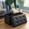 Collapsible Quilted Bench – Smart Storage Ottoman | Faux Leather | Trufairs