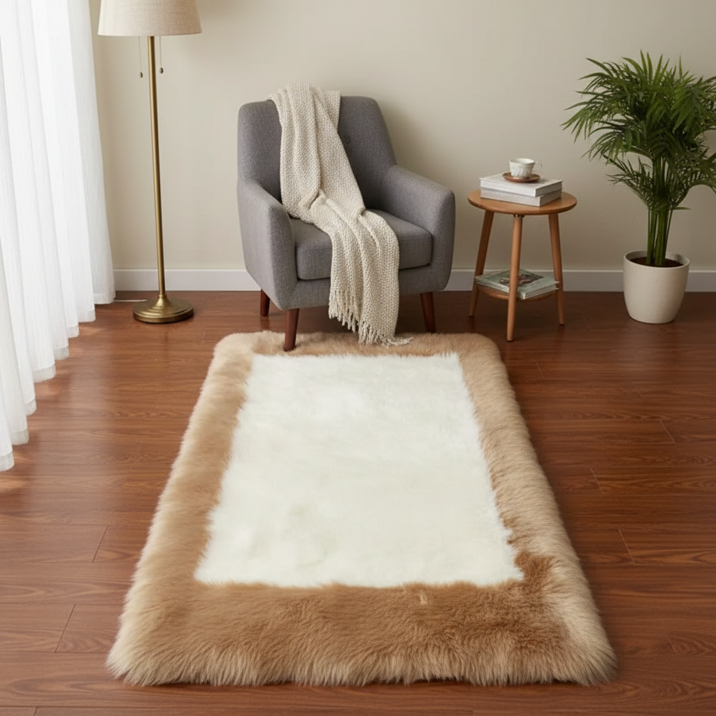 Soft & Fluffy Sheepskin Rug – Non-Slip, Machine Washable Faux Fur Carpet for Bedroom & Living Room | Trufairs