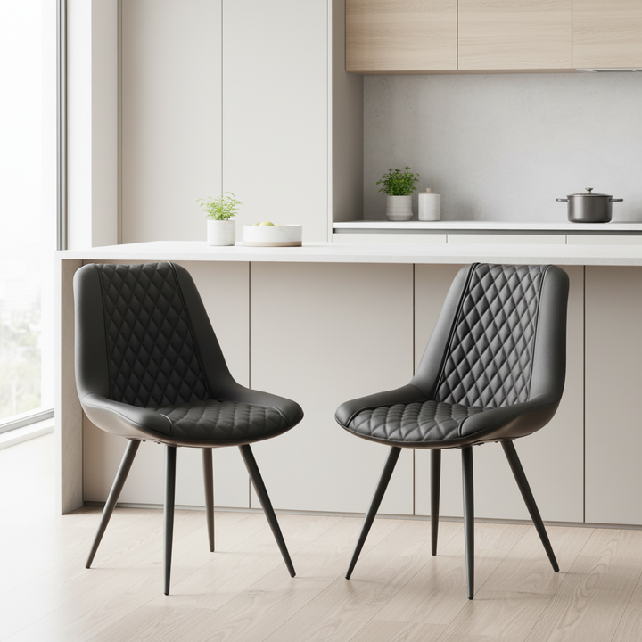 Set of 2 Armless Dining Bar Chairs for Home, Kitchen & Coffee Shop | Trufairs