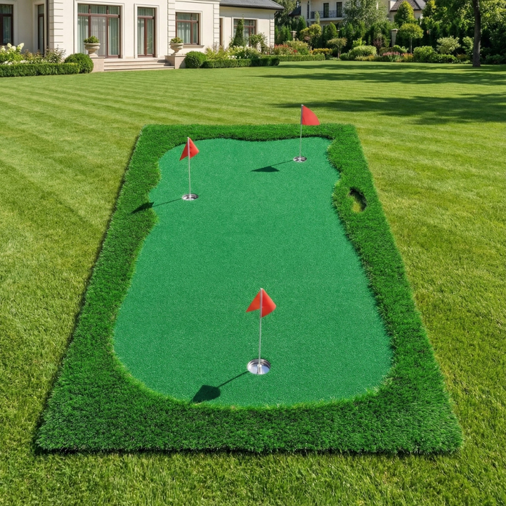 10x5 ft Golf Putting Green Training Mat with High-Quality Turf & 3 Holes | Trufairs