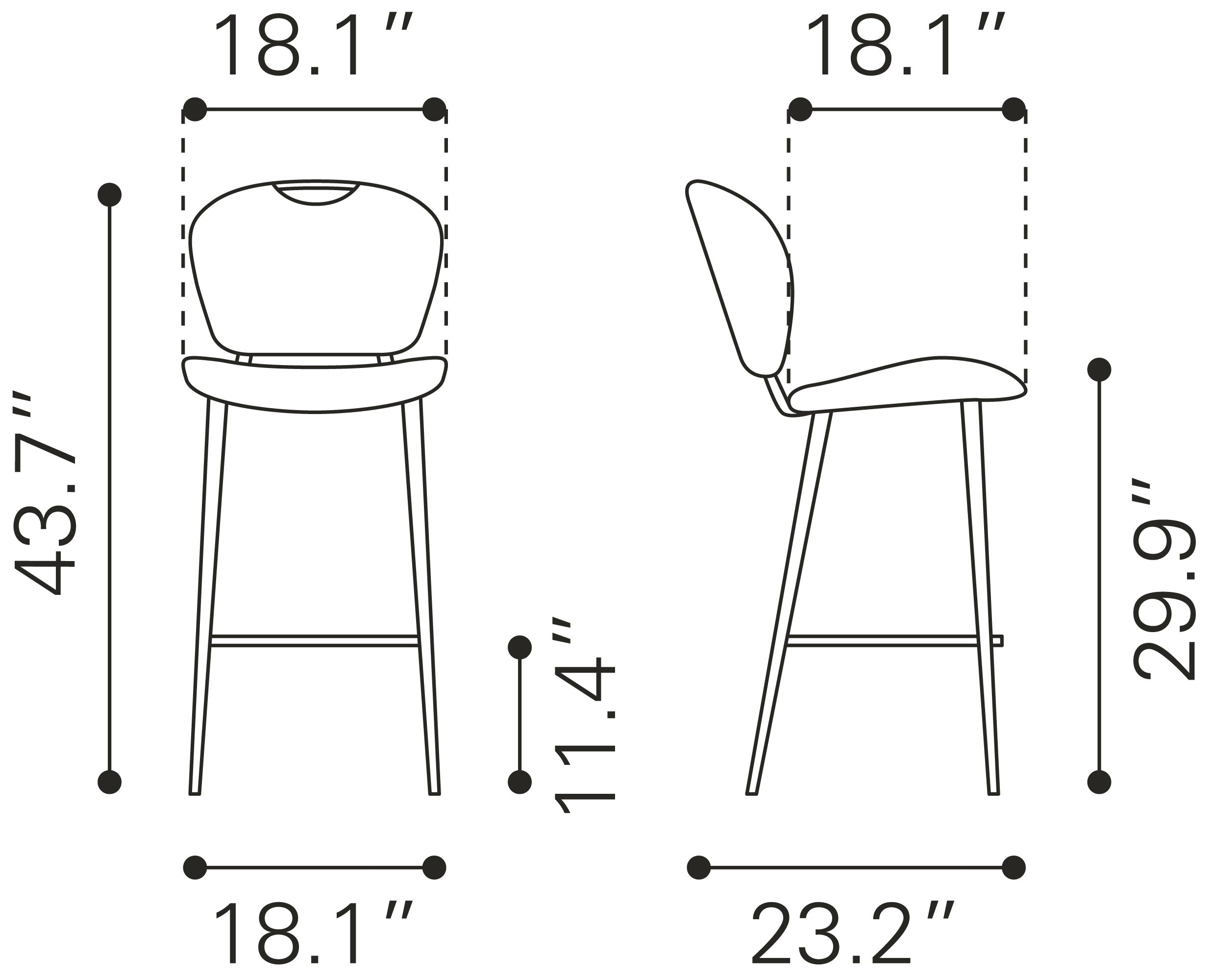 Terrence Barstool Vintage Gray