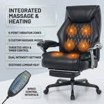Massage office chair backrest and seat with six heated vibration nodes and a wired remote control