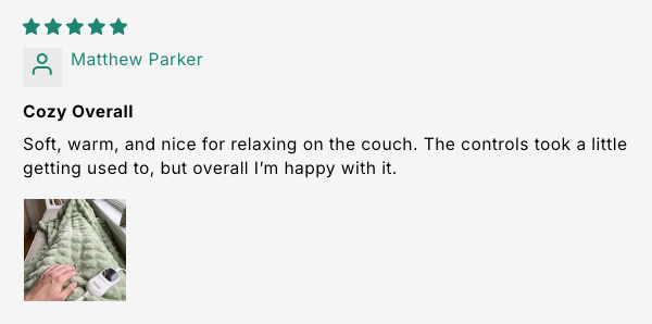 Faux Fur Heated Blanket – Plush Bubble Texture, Throw to King customer review screenshot 5