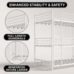 Metal bunk bed shown in shared - teen - guest and family bedroom settings