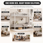 Metal bunk bed shown in shared - teen - guest and family bedroom settings