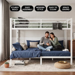 Metal bunk bed shown in shared - teen - guest and family bedroom settings