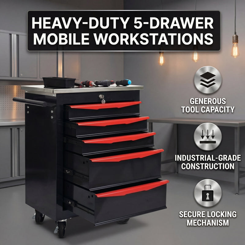 Steel tool box organizer - 0.5mm cold-rolled steel construction, rust-resistant finish