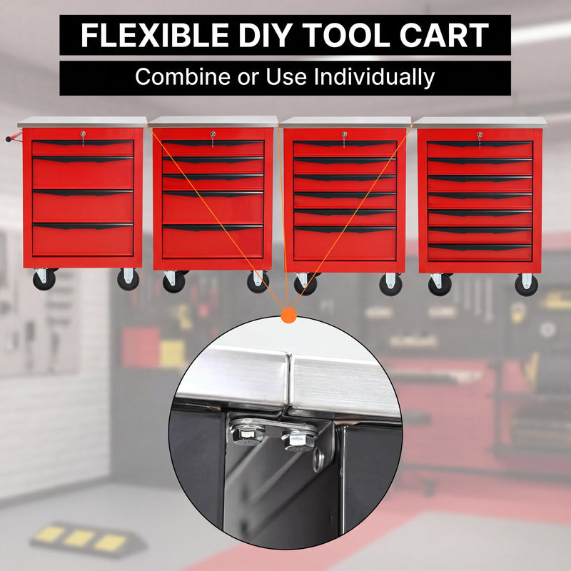 Steel tool box organizer - 0.5mm cold-rolled steel construction, rust-resistant finish