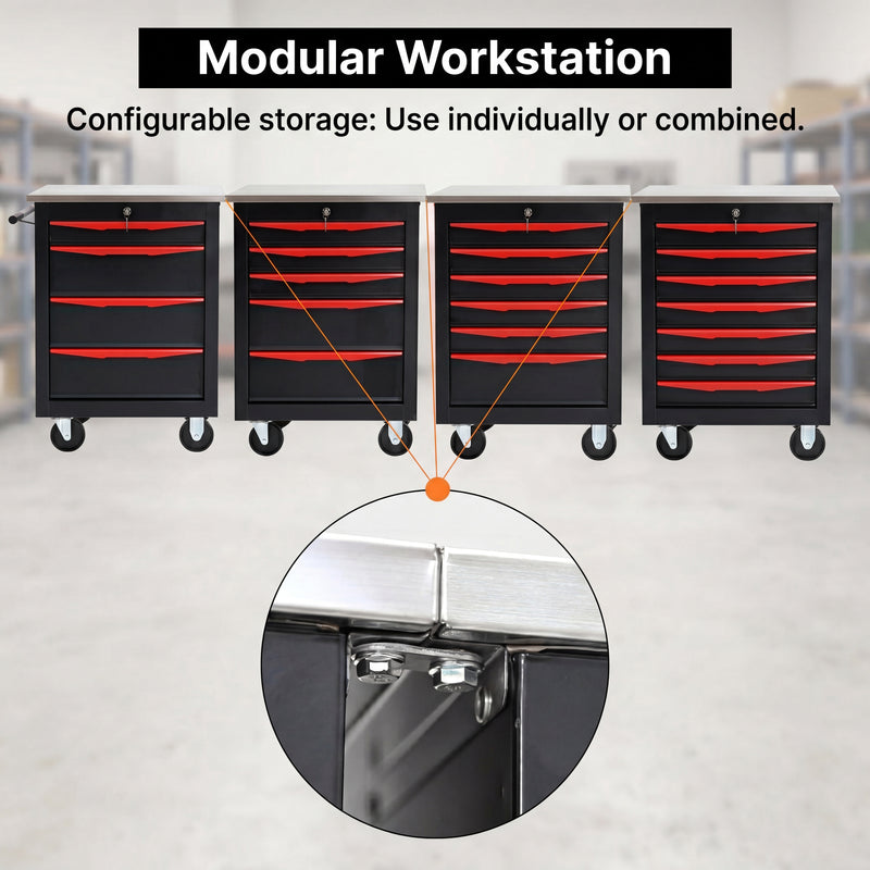 Steel tool box organizer - 0.5mm cold-rolled steel construction, rust-resistant finish