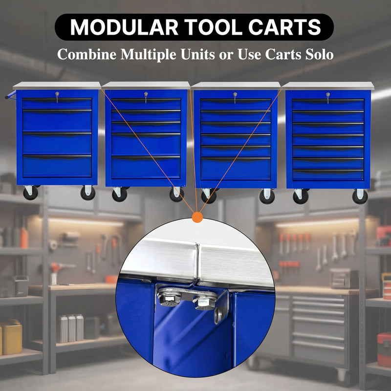 Steel tool box organizer - 0.5mm cold-rolled steel construction, rust-resistant finish