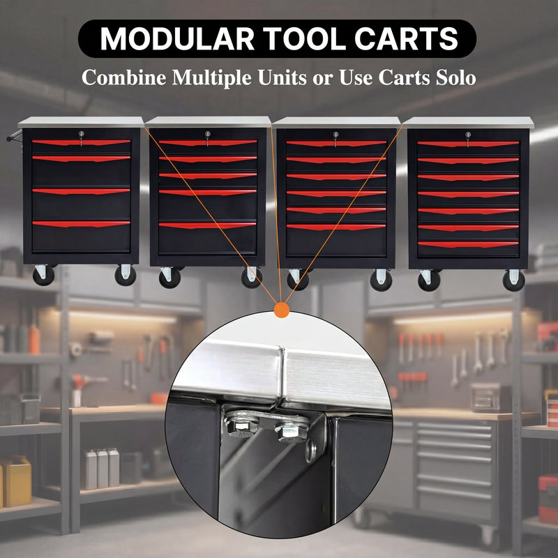 Steel tool box organizer - 0.5mm cold-rolled steel construction, rust-resistant finish