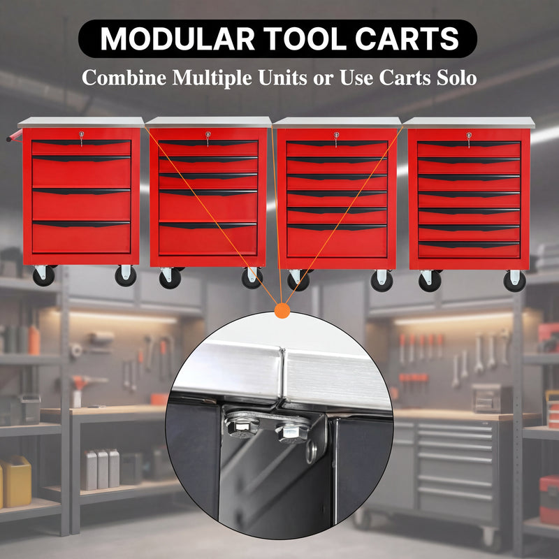 Steel tool box organizer - 0.5mm cold-rolled steel construction, rust-resistant finish