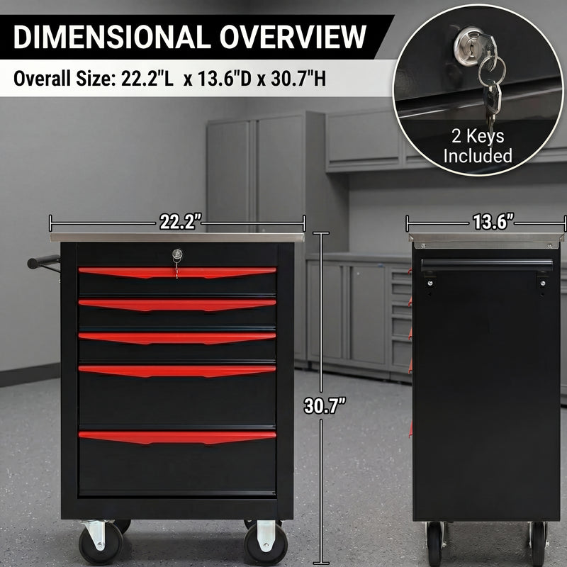Compact metal tool box organizer dimensions - 8.6 x 4.6 x 8.1 inches desktop size