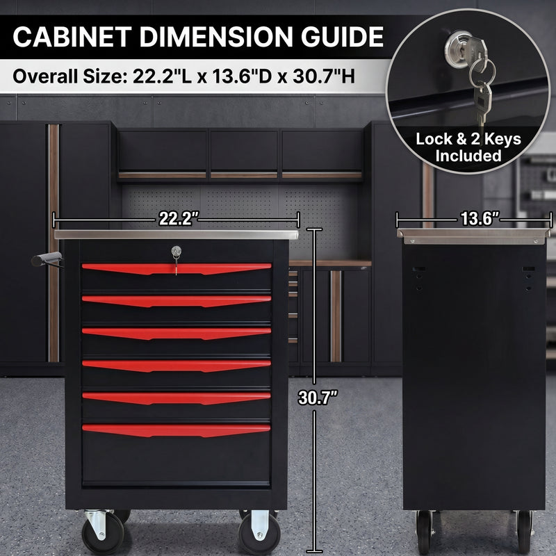 Compact metal tool box organizer dimensions - 8.6 x 4.6 x 8.1 inches desktop size