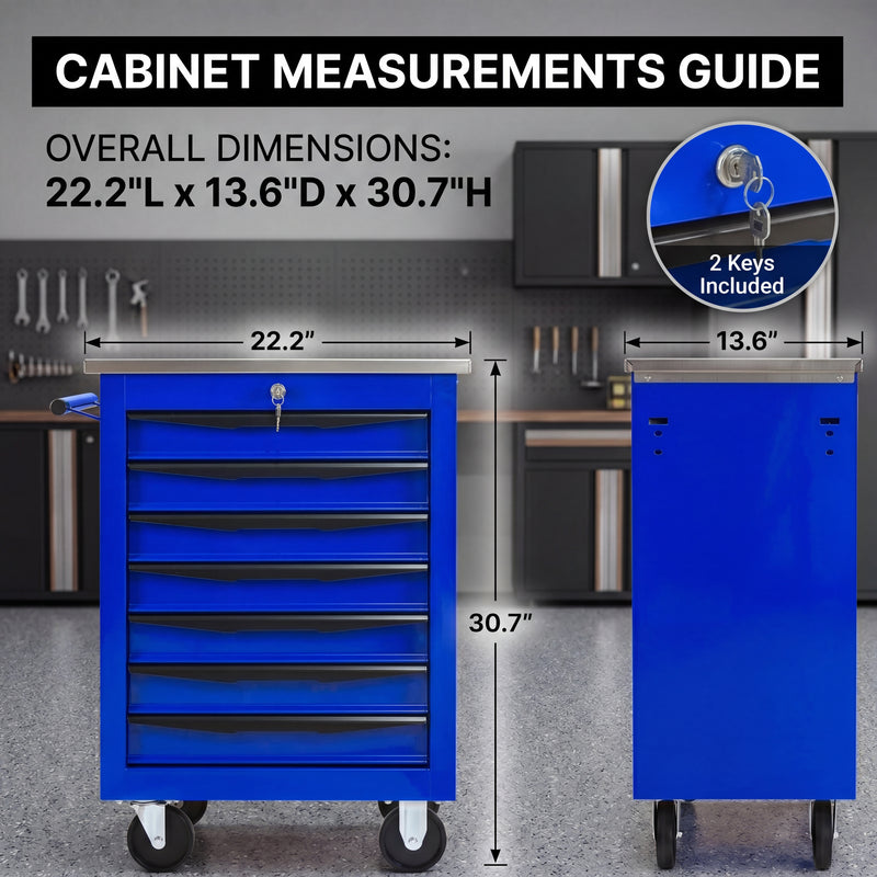 Compact metal tool box organizer dimensions - 8.6 x 4.6 x 8.1 inches desktop size