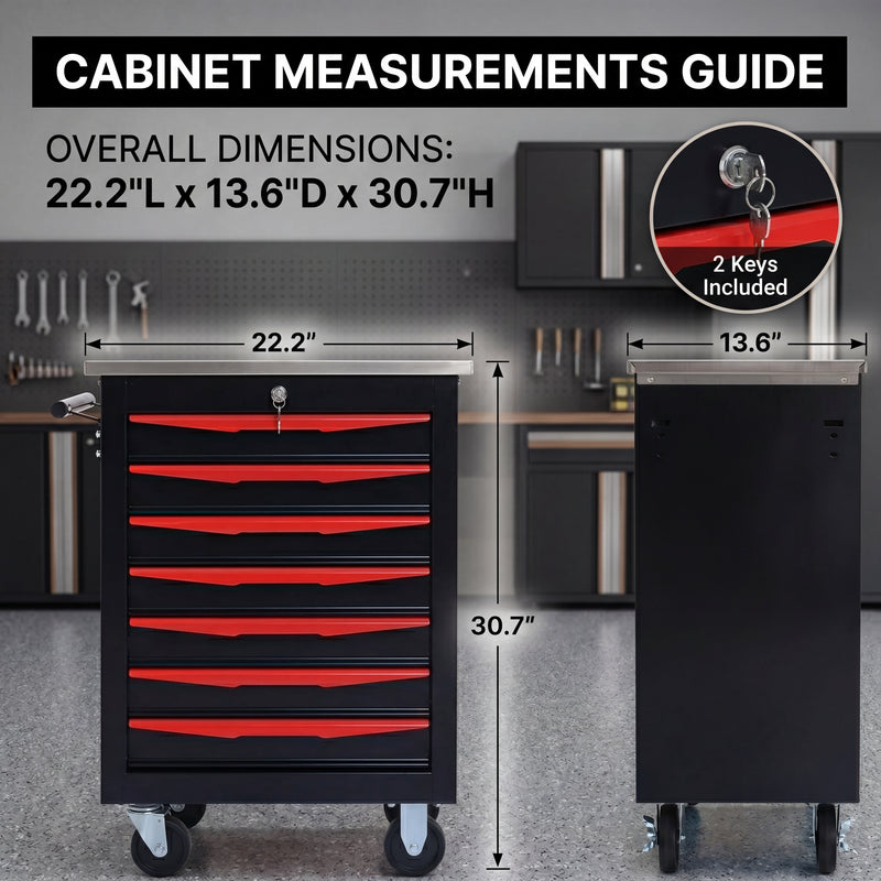 Compact metal tool box organizer dimensions - 8.6 x 4.6 x 8.1 inches desktop size