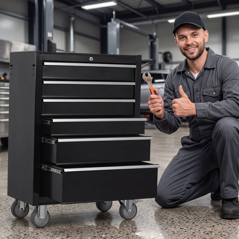 Compact metal tool box organizer dimensions - 8.6 x 4.6 x 8.1 inches desktop size